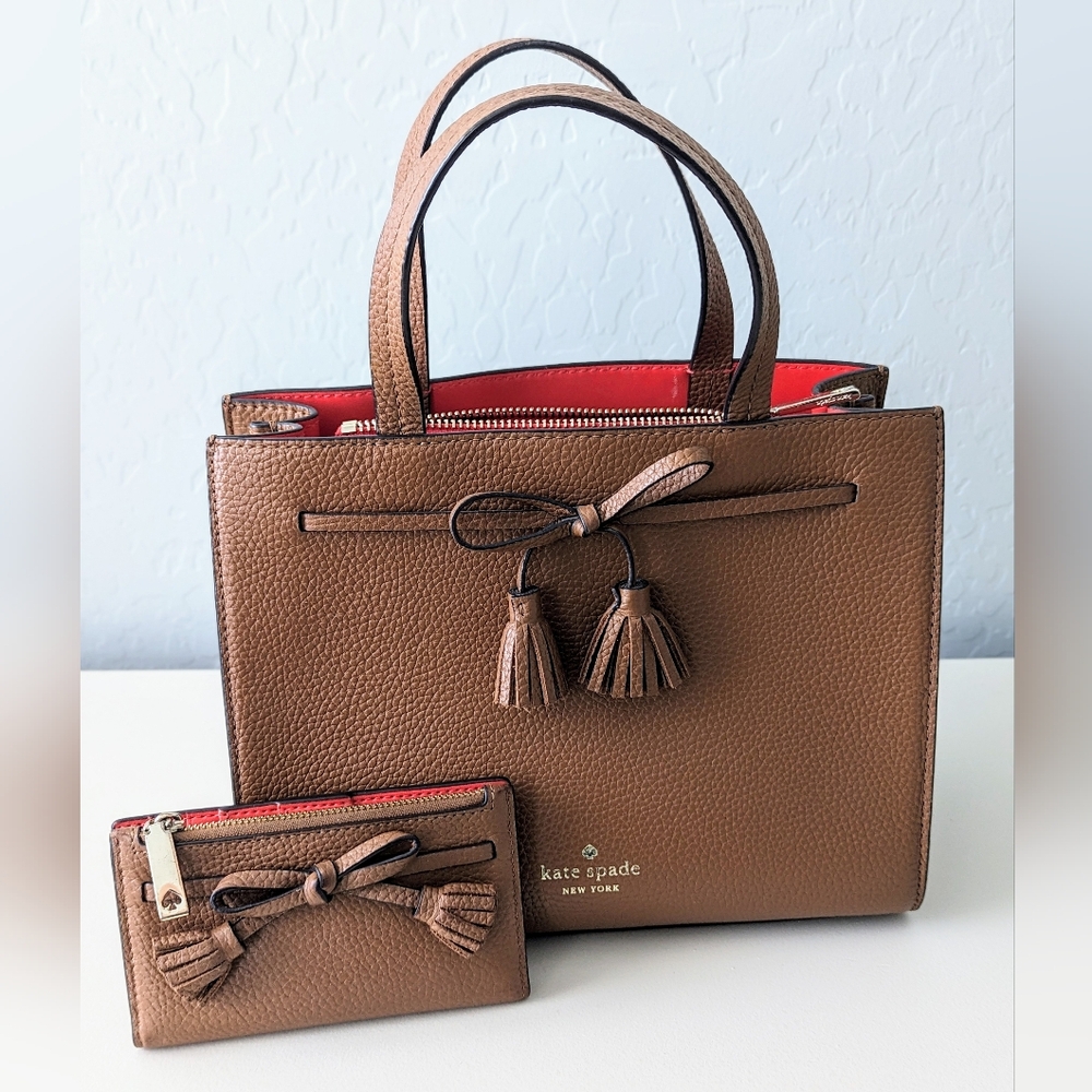 Kate Spade Medium Hayes Satchel Purse and Wallet